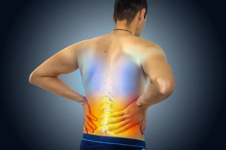 A person experiencing lower back pain
